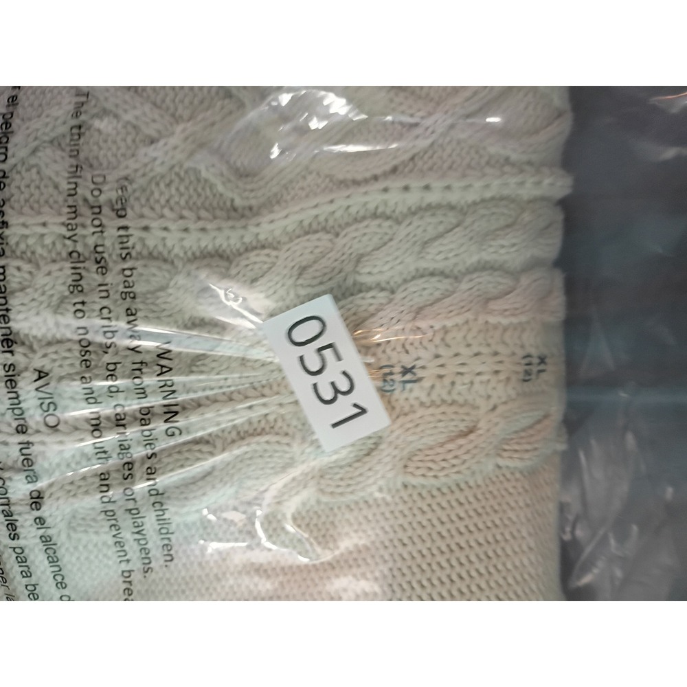 Gap Kids Boys XL 12 Cable Knit Mock Neck Button Sweater Cream New With Tags - Picture 6 of 6